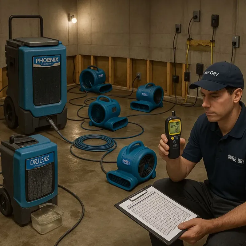 Structural Drying and Dehumidification process in Alorton, IL